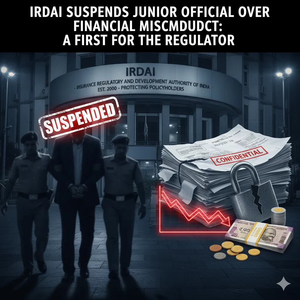 IRDAI Suspends Junior Official Over Financial Misconduct: A First for the Regulator