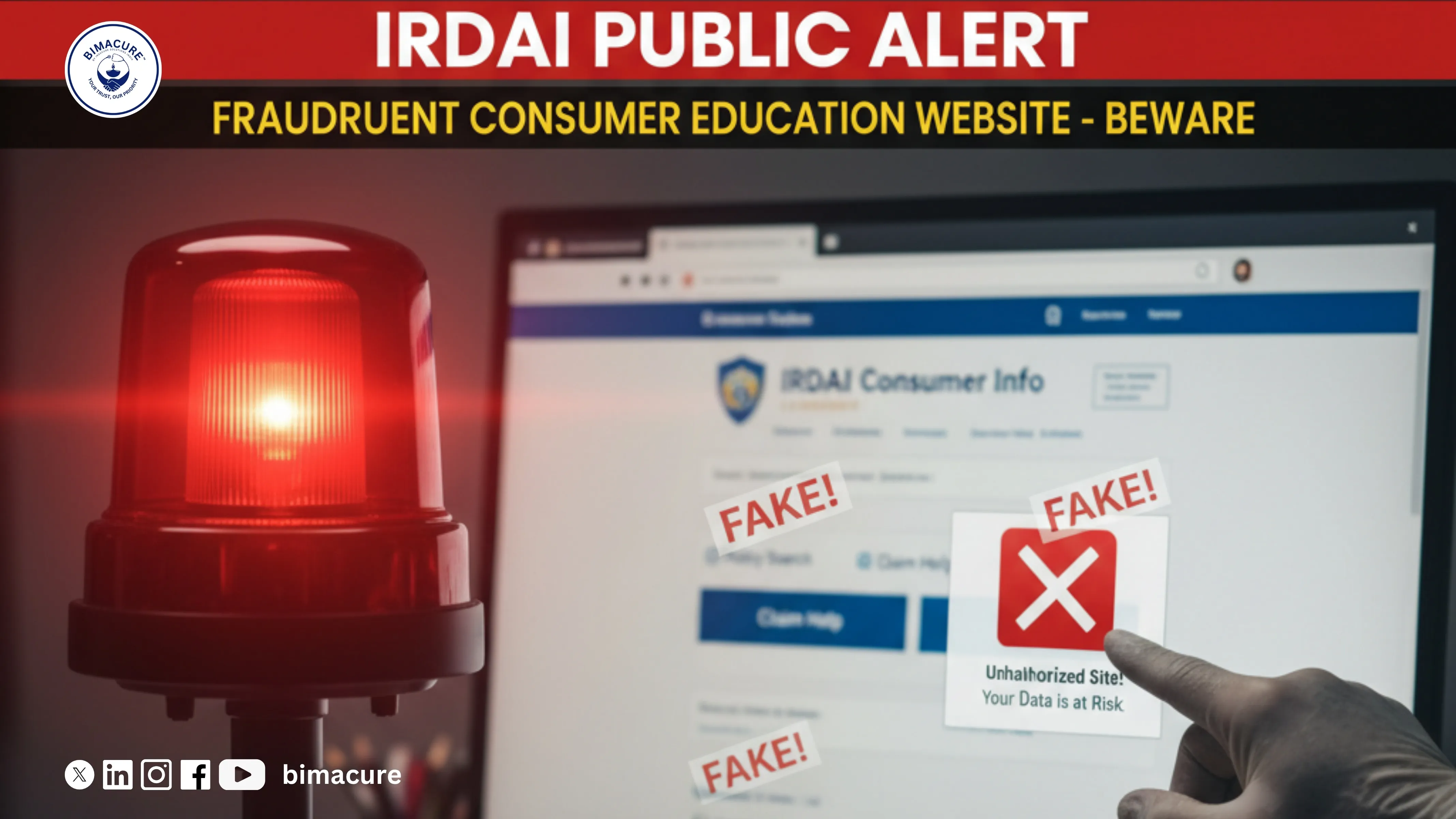 🚨 IRDAI Issues Public Alert Against Fraudulent Consumer Education Website 🚨