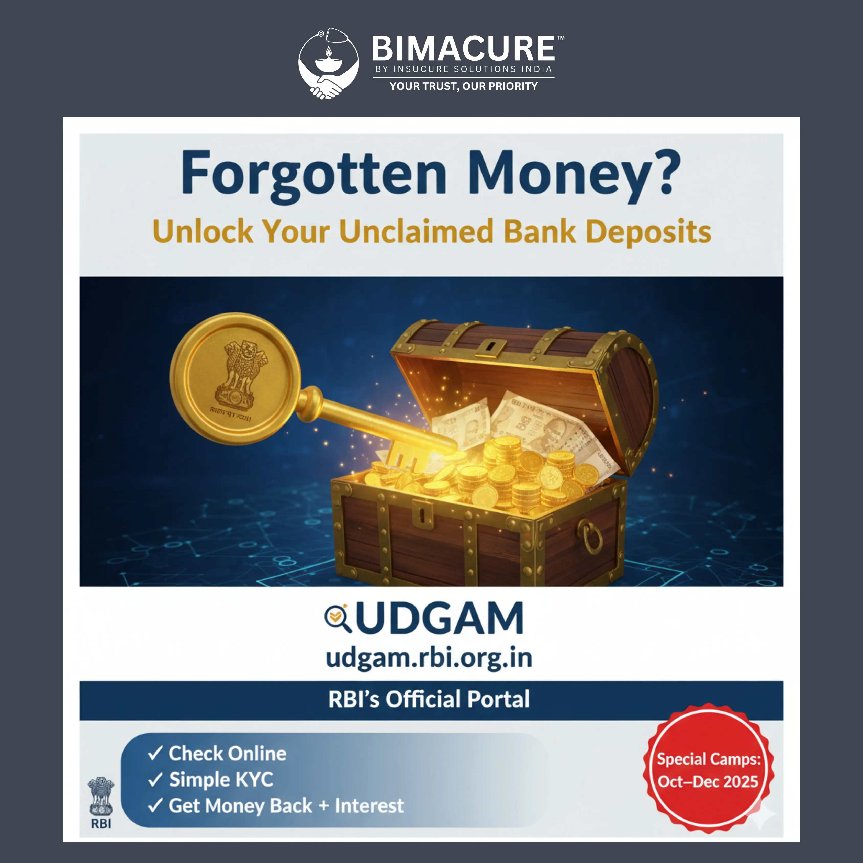 💰Rs 67,000 Crore Waiting: 3 Easy Steps to Get Your Forgotten Money Back from Old Bank Accounts via RBI's UDGAM.