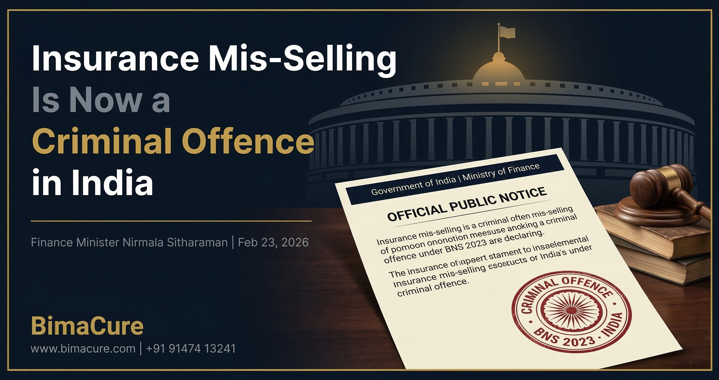 Insurance Mis-Selling Is Now a Criminal Offence in India | Finance Minister's 2026 Warning Explained